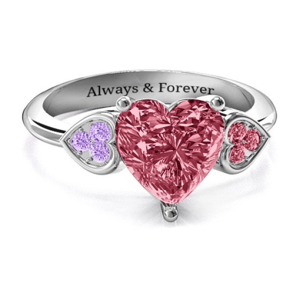 Brilliant Love Accented Heart Ring - Name My Jewellery