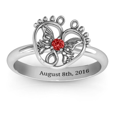 Butterfly Baby Foot Ring - Name My Jewellery
