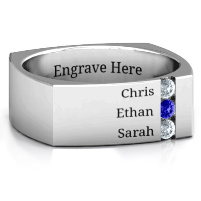 Cache Square-shaped Gemstone Men's Ring  - Name My Jewellery