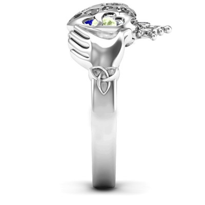 Caged Hearts Claddagh Ring - Name My Jewellery