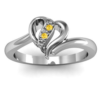 Centre Weave Fashion Heart Ring - Name My Jewellery
