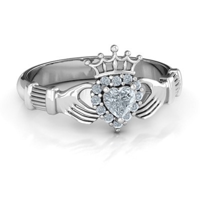 Claddagh with Halo Ring - Name My Jewellery