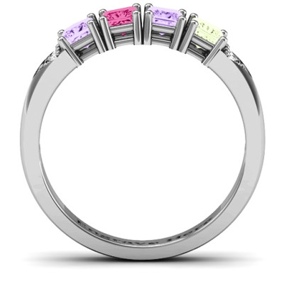 Classic 2-7 Princess Cut Ring with Accents - Name My Jewellery