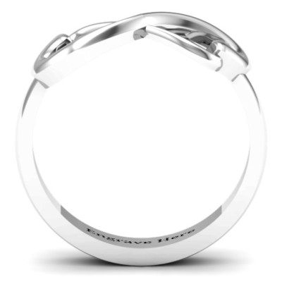 Classic Hearts Infinity Ring - Name My Jewellery