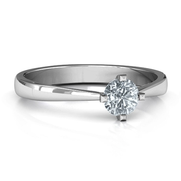 Classic Round Solitaire Ring - Name My Jewellery