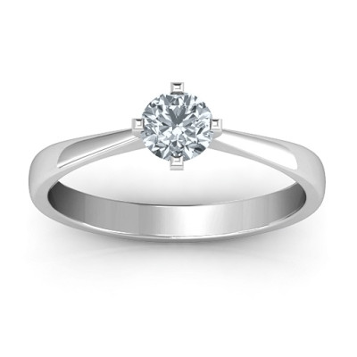 Classic Round Solitaire Ring - Name My Jewellery