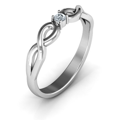 Classic Solitare Sparkle Ring with Infinity Band - Name My Jewellery
