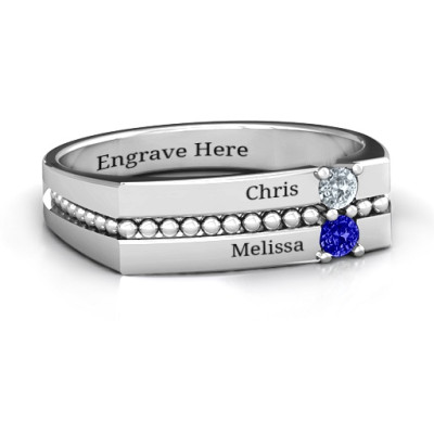 Crevice Beaded Women's Ring - Name My Jewellery