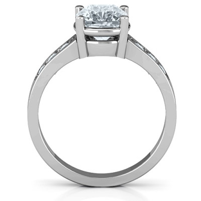 Cushion Cut Solitaire with Accents Ring - Name My Jewellery