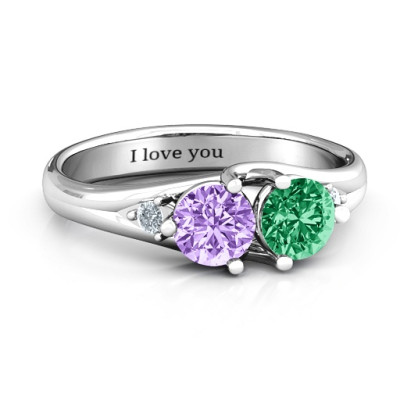 Darling Duo Double Gemstone Ring  - Name My Jewellery