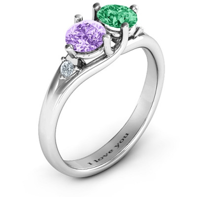 Darling Duo Double Gemstone Ring  - Name My Jewellery