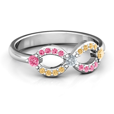 Dazzling Infinity Ring with Accents - Name My Jewellery