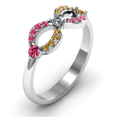 Dazzling Infinity Ring with Accents - Name My Jewellery