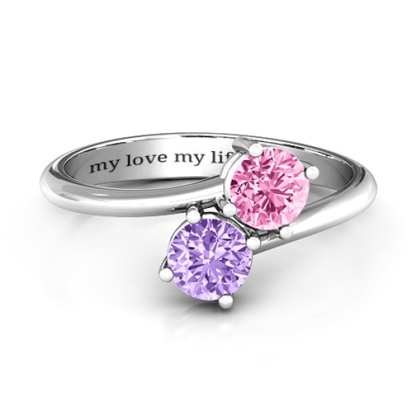 Destined For Love Double Gemstone Ring  - Name My Jewellery