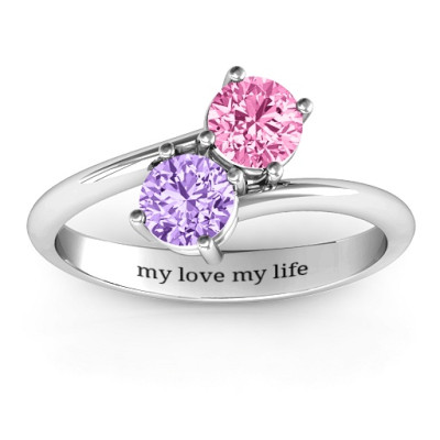 Destined For Love Double Gemstone Ring  - Name My Jewellery