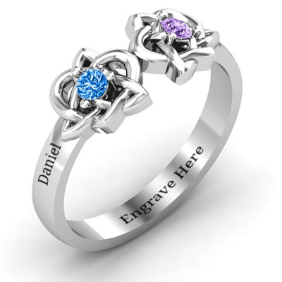 Double Celtic Gemstone Ring  - Name My Jewellery