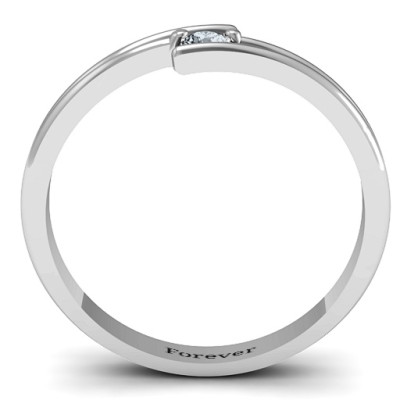 Double Line Bypass Ring - Name My Jewellery