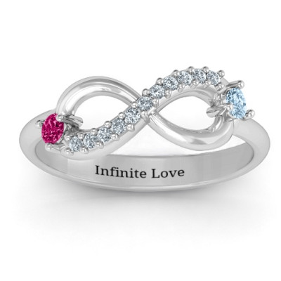 Double Stone Infinity Accent Ring  - Name My Jewellery