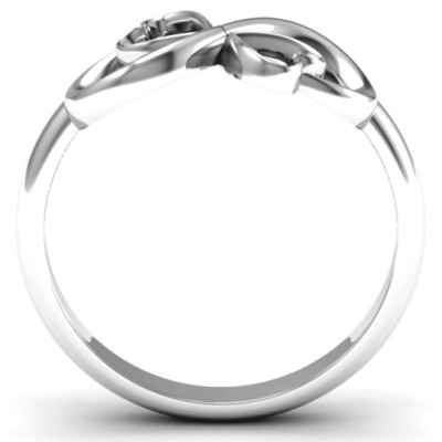 Duo of Hearts Infinity Ring - Name My Jewellery