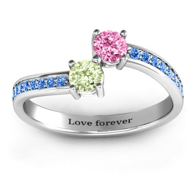 Elegant Accent Two Stone Ring  - Name My Jewellery