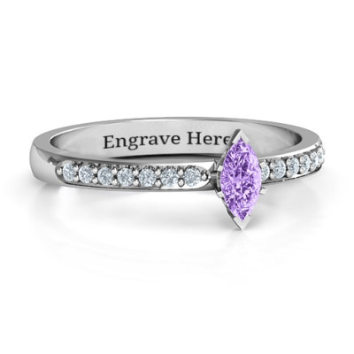 Elegant Marquise with Accent Band Ring - Name My Jewellery