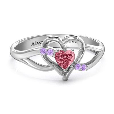Endless Romance Engravable Heart Ring - Name My Jewellery
