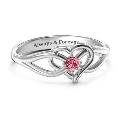 Everlasting Elegance Interwoven Heart Ring - Name My Jewellery