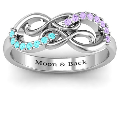 Everlasting Infinity Ring with Gemstones  - Name My Jewellery