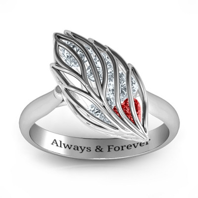Exquisite Elm Cage Leaf Ring - Name My Jewellery