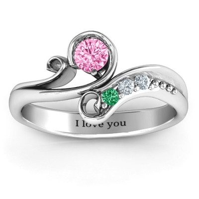 Family Flair Ring With 2-6 Birthstones  - Name My Jewellery