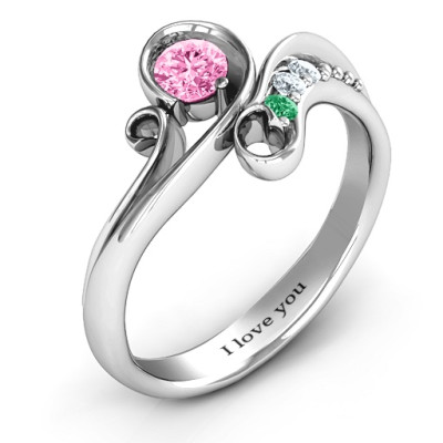 Family Flair Ring With 2-6 Birthstones  - Name My Jewellery