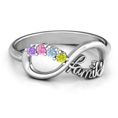 Family Infinite Love with Stones Ring  - Name My Jewellery