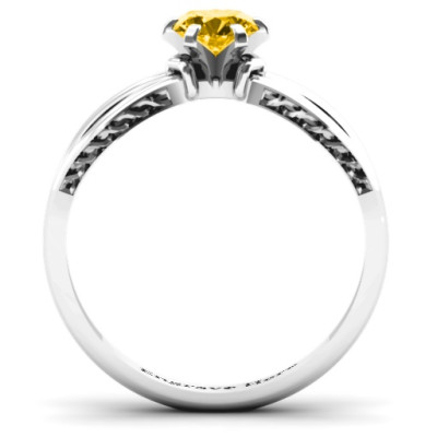 Fancy Split Shank Solitaire Ring - Name My Jewellery