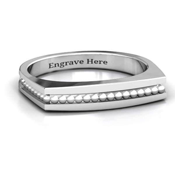 Fissure Beaded Groove Women's Ring - Name My Jewellery