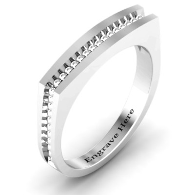 Fissure Beaded Groove Women's Ring - Name My Jewellery