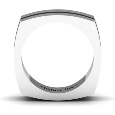 Fissure Grooved Square-shaped Men's Ring - Name My Jewellery