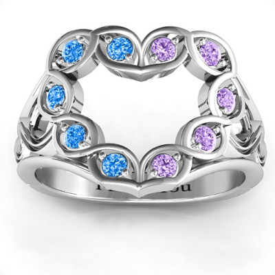 Floating Heart Infinity Ring - Name My Jewellery
