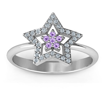 Floating Star with Halo Ring - Name My Jewellery