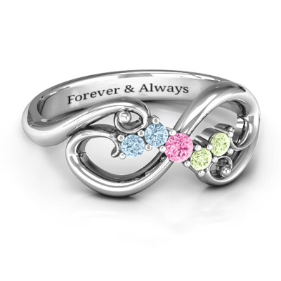 Flourish Infinity Ring with Gemstones  - Name My Jewellery