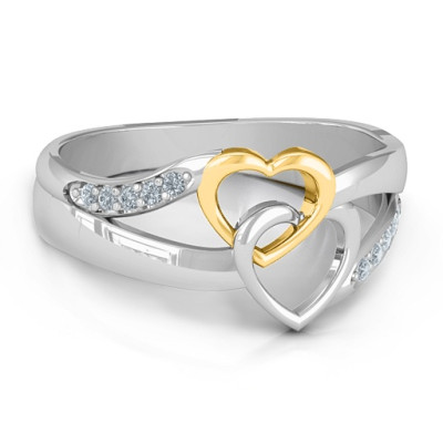 Forever Linked Hearts Ring - Name My Jewellery