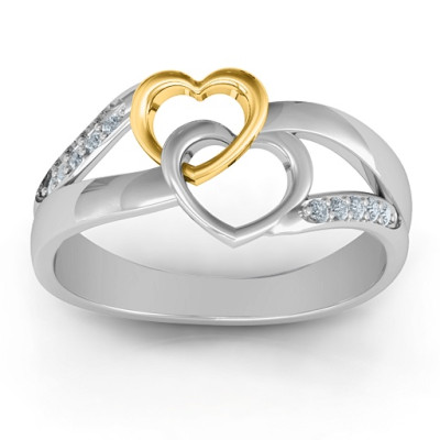 Forever Linked Hearts Ring - Name My Jewellery