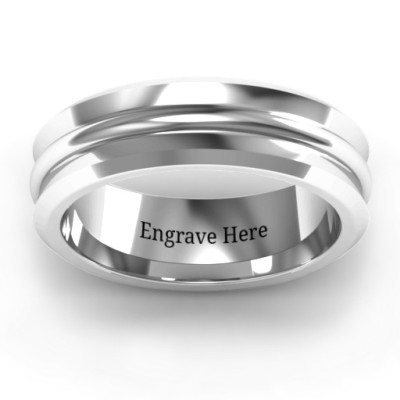 Forge Bevelled and Banded Men's Ring - Name My Jewellery