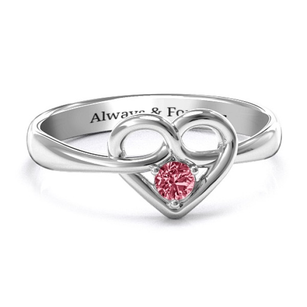 Forget Me Knot Heart Infinity Ring - Name My Jewellery