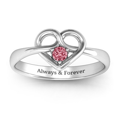 Forget Me Knot Heart Infinity Ring - Name My Jewellery