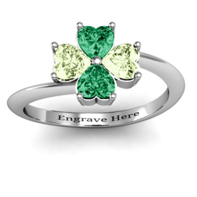 Four Heart Clover Ring - Name My Jewellery