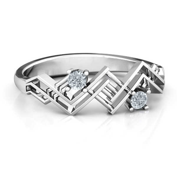 Geometric Glamor Ring - Name My Jewellery