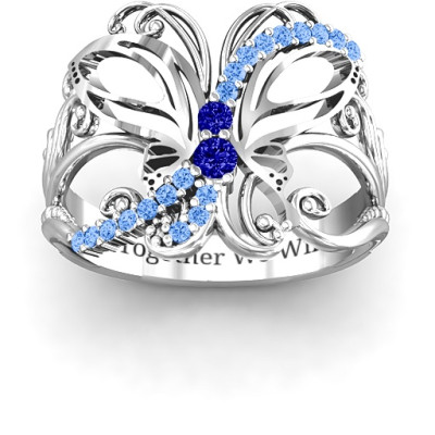 Glimmering Butterfly Ring - Name My Jewellery
