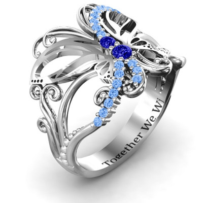 Glimmering Butterfly Ring - Name My Jewellery