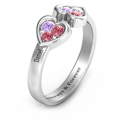 Heart To Heart Wraparound Ring - Name My Jewellery