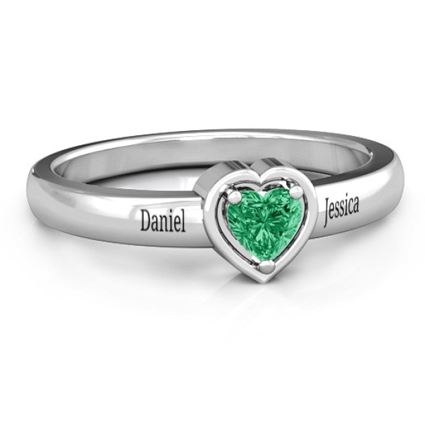 Heart in a Heart Ring - Name My Jewellery